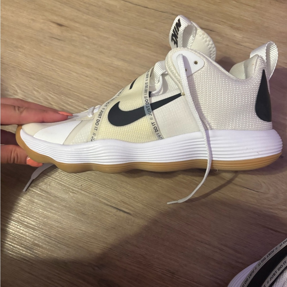 Nike White and Black Volleyball Shoes